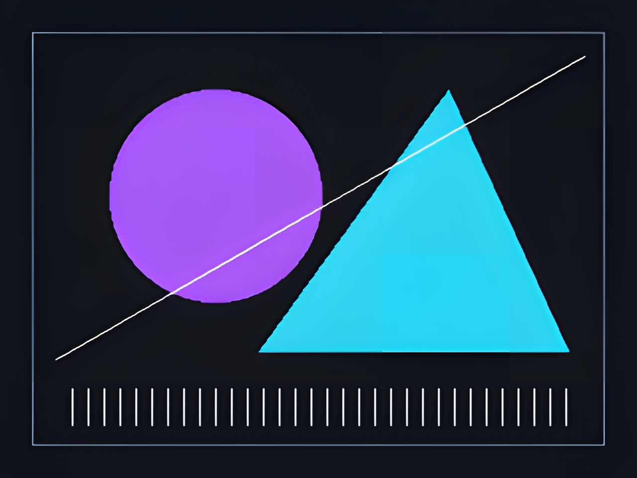 Actual four-times output of the same synthetic geometric test image, processed by the released backend.
